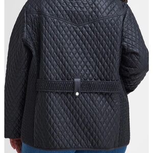 Barbour Diamond-Quilted Belt-Back Jacket - Black